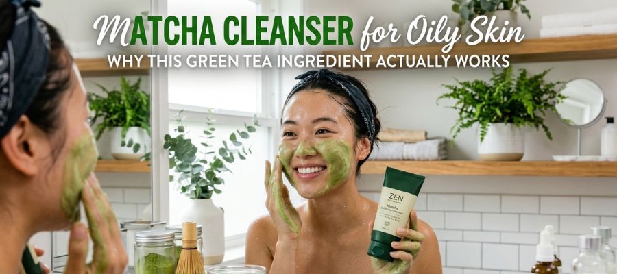 Matcha Cleanser for Oily Skin: Why This Green Tea Ingredient Actually Works- read more on mathamasks.com