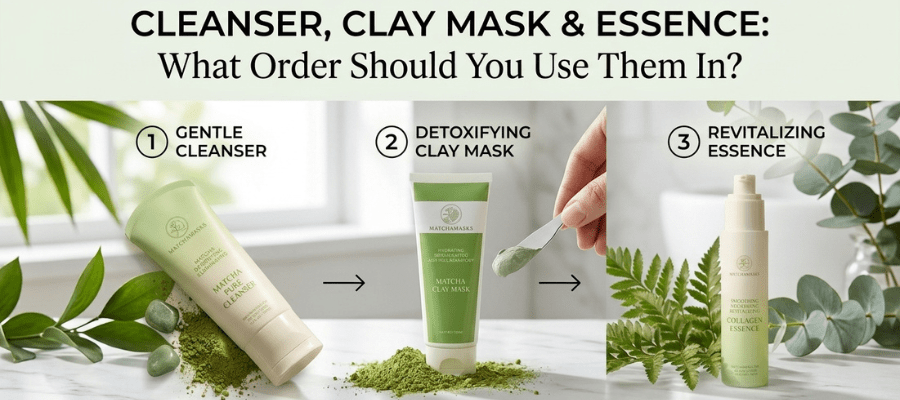 Cleanser, Clay Mask & Essence: What Order Should You Use Them In? - MatchaMasks L.L.C-FZ